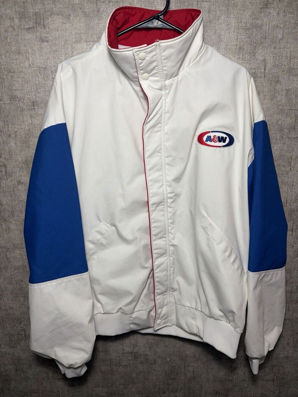 Dunbrooke A&W Root Beer Red White Blue Vintage Coat Jacket Size XL 1970s